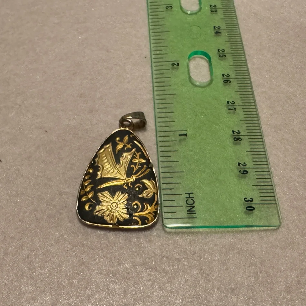 Vintage Gold and Black Pendant